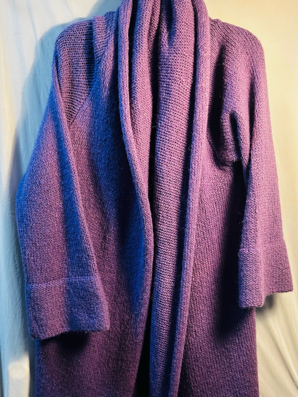 Soft Surroundings Lavender Purple Open-Front Knit Cardigan